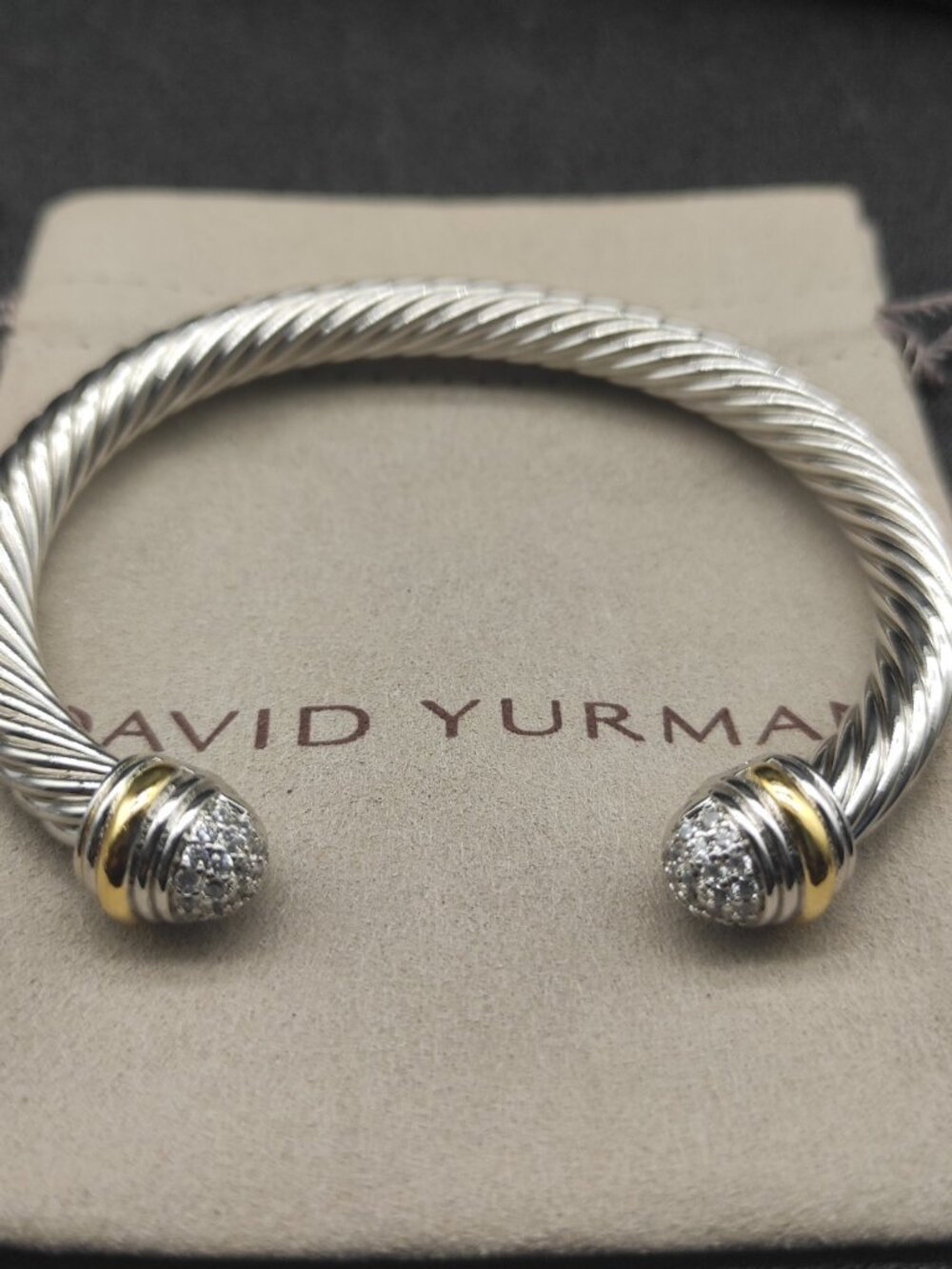 David Yurman—Silver—7mm Half-Diamond Color-Block Bracelet